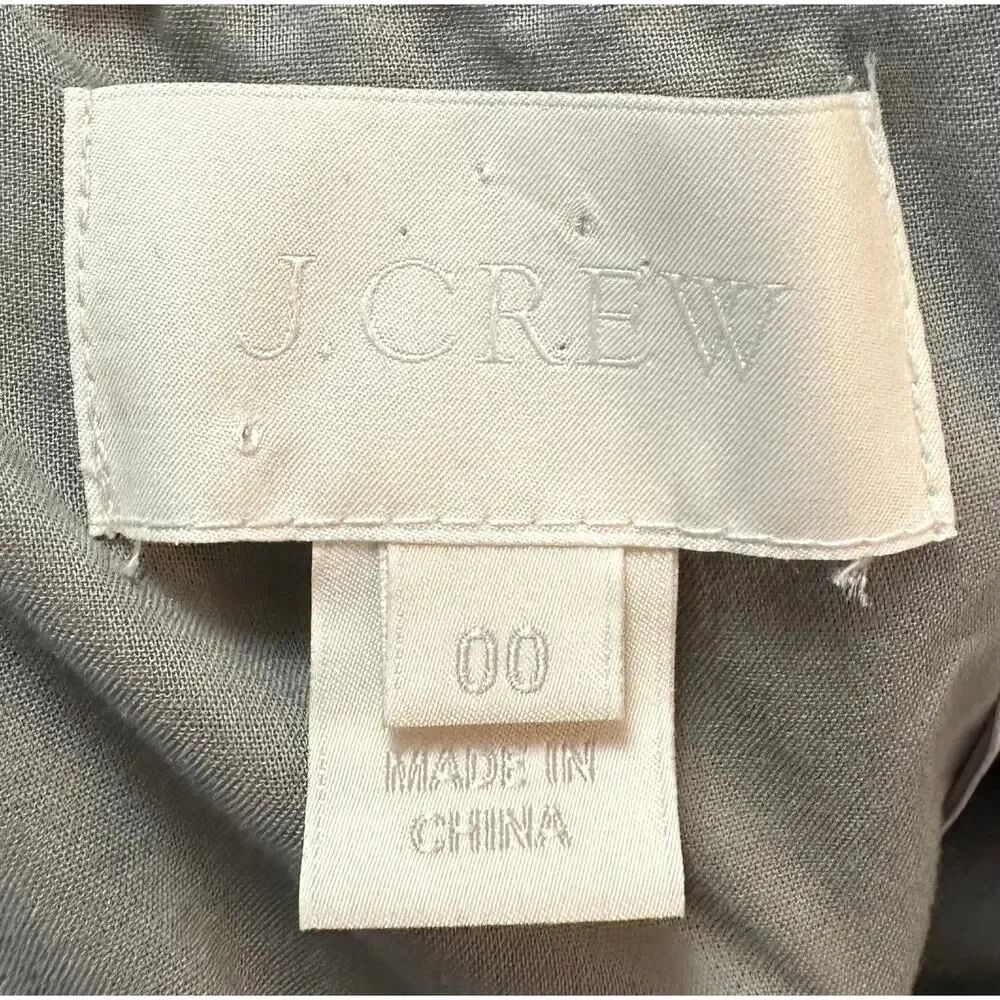 J. Crew Arabelle Dress in Pure Silk Chiffon Graphite Strapless 29286 Size 00